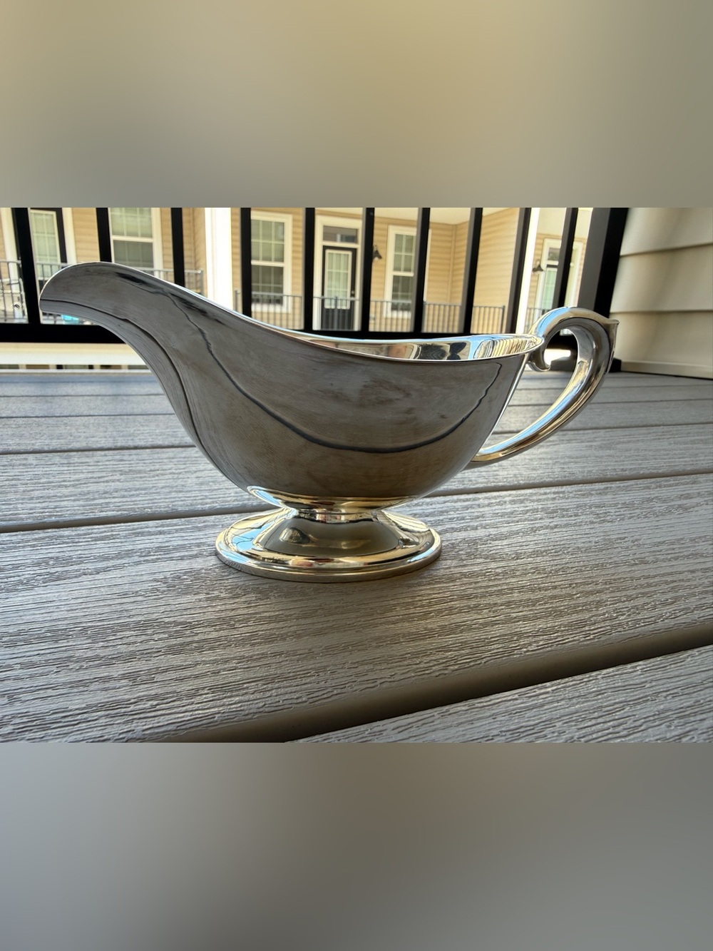 Vintage Silver Plate Gravy Boat | Classic Pedestal Foot | Elegant Serving Piece